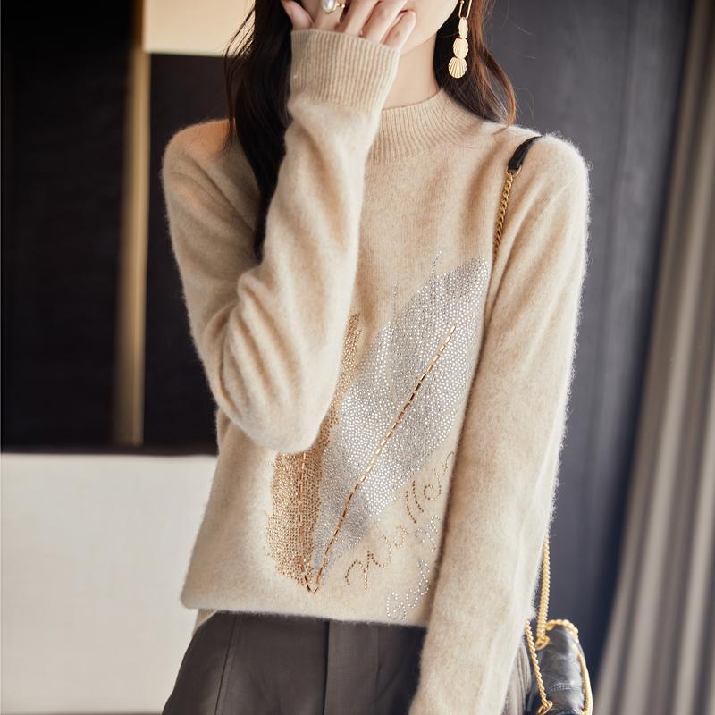 Women Sweater 100% Wool MODERN NEW SAGA Knit Pullover O-neck Thick Winter Jumpers Female Knit Tops