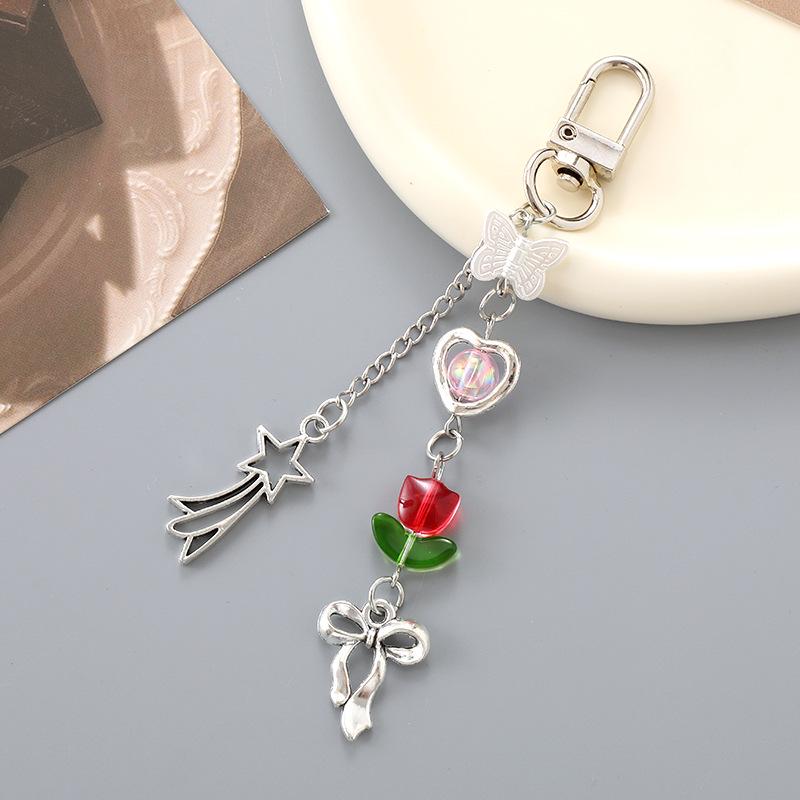 Handmade Colorful Bow Pendant Phone Case Keychain Lanyard Charm