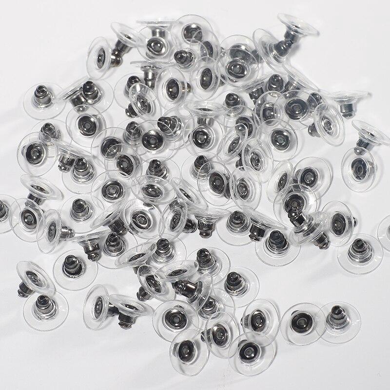 50Pcs Earnuts Earring Backs Stoppers with Pad Jewelry Findings