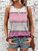 2026 New Striped Print Women's Elegant Tank Top Summer Street Fashion Tank Top Everyday Casual Women's Sleeveless T-shirt