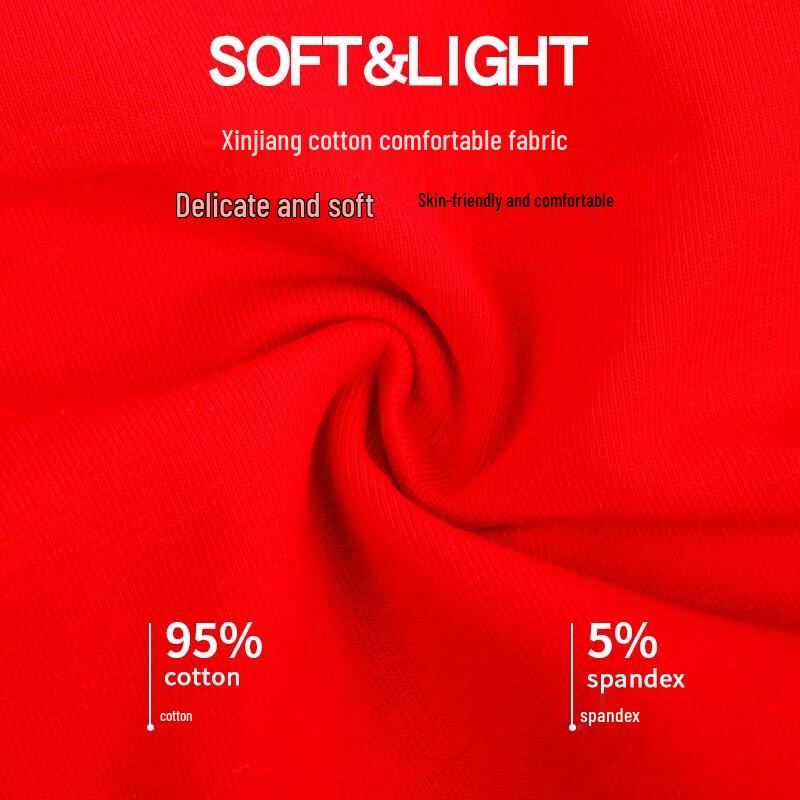 Langsha Women's Red Cotton Tummy Control Briefs 4-Pack