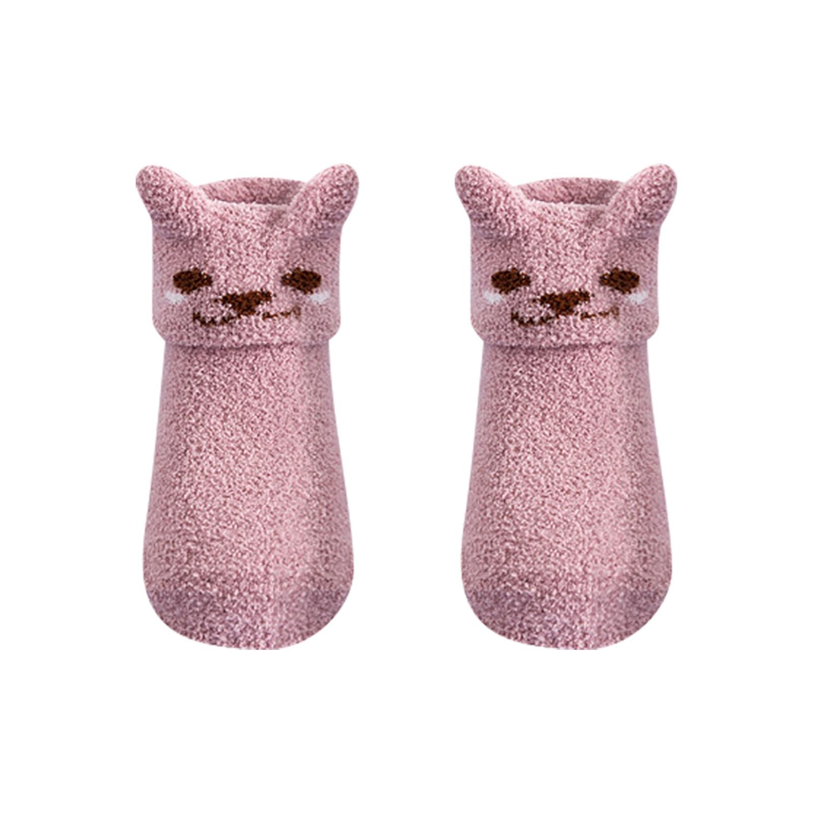 

Baby - Floor Socks Cute Cotton Cartoon Warm Socks Floor Socks For Toddler M рожевий