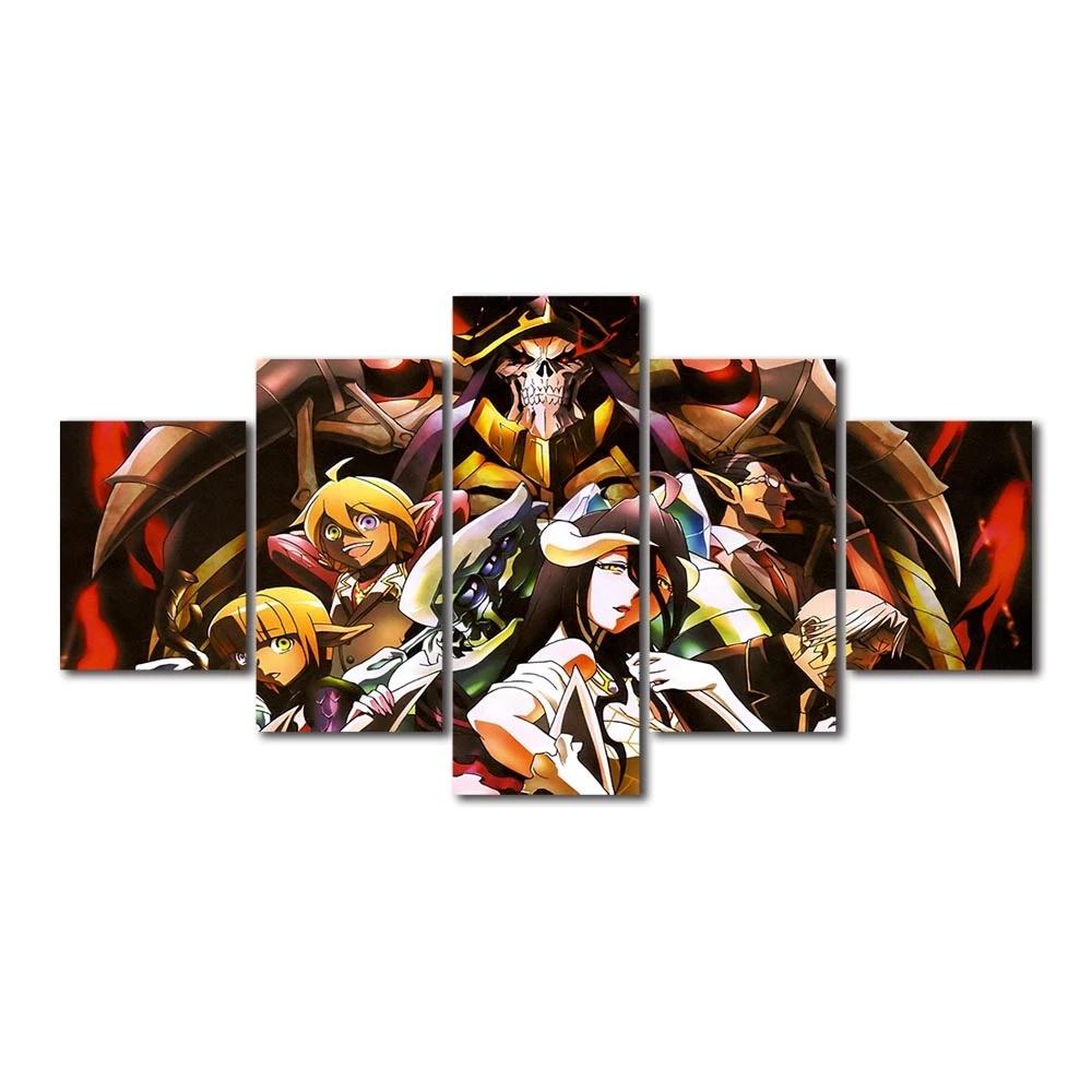 

No Frame Picture Modular 5 Pcs Anime Characters Overlord Wall Art Canvas Painting Posters and Prints Living Room Decoration Home 20x35 20x45 20x55cm