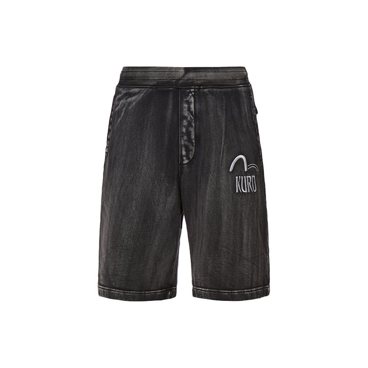 Evisu SS22 Distressed Wash Shorts Men Shorts Black 2ESGNM2ST339LFCT