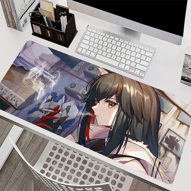 900x400 Mouse Pad Office PC Anime Arknights Texas Gaming Accessories Keyboard Mousepad Laptop Extended Desk Mat XXL Carpet