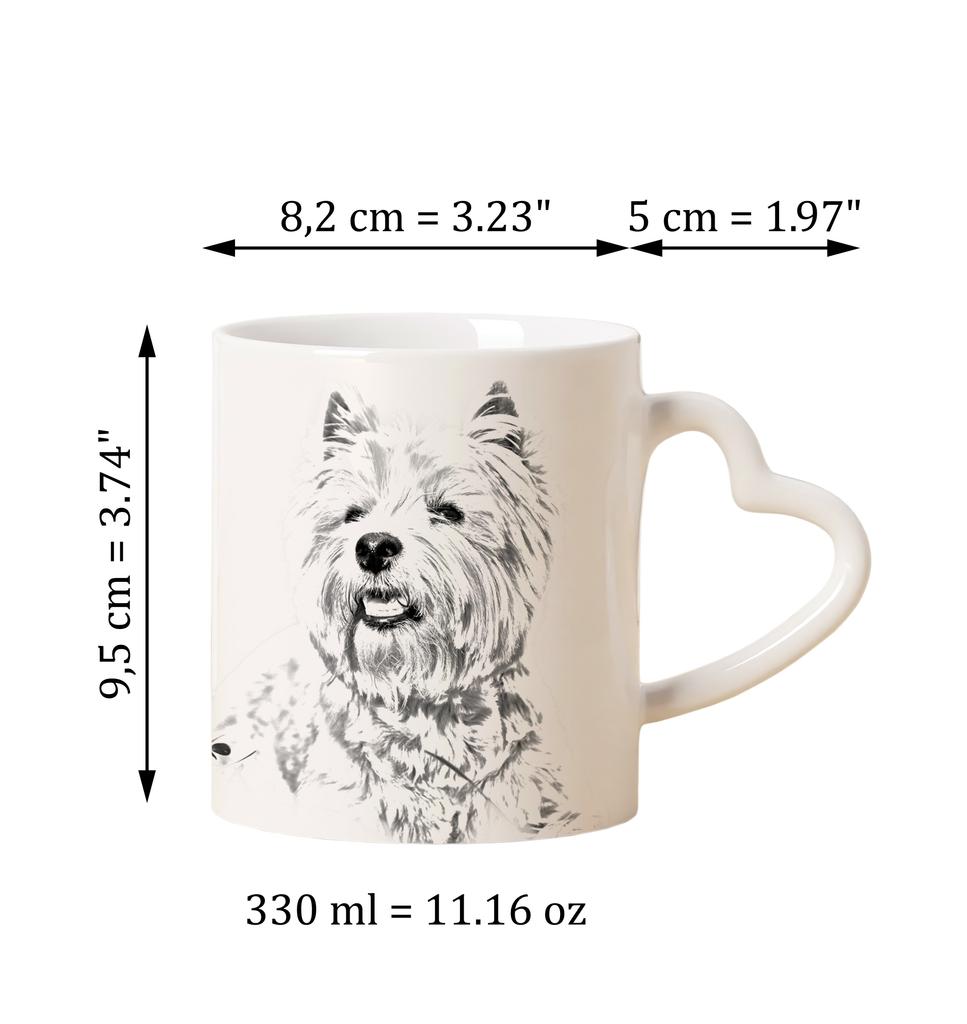 West Highland White Terrier, Westie, Westy - Cup with a Dog, Adorable Cup with a Heart-shaped Handle, Universal Gift from the Art-Dog Brand