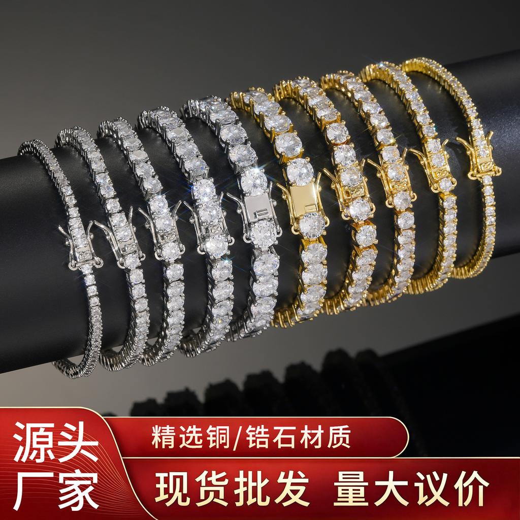 Zircon Bracelet with Hip-Hop Accents
