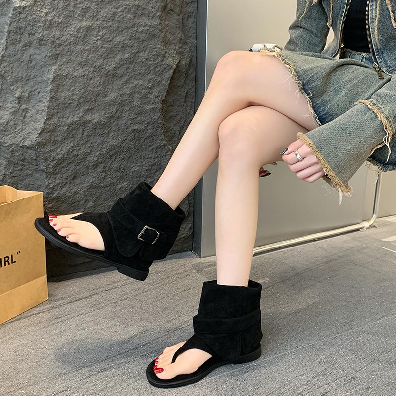 Fashion Sandal Woman Boot Flip Flops Platform Female Shoe All-Match 2025 Summer Flat Corrective Girls Comfort New Fashion Scandals