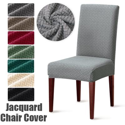 Stretch Jacquard Stoltrekk Spisestuestoler Slipcover Luksus Avtakbare Støvdeksler For Kjøkken Bankett Bryllup Restaurant