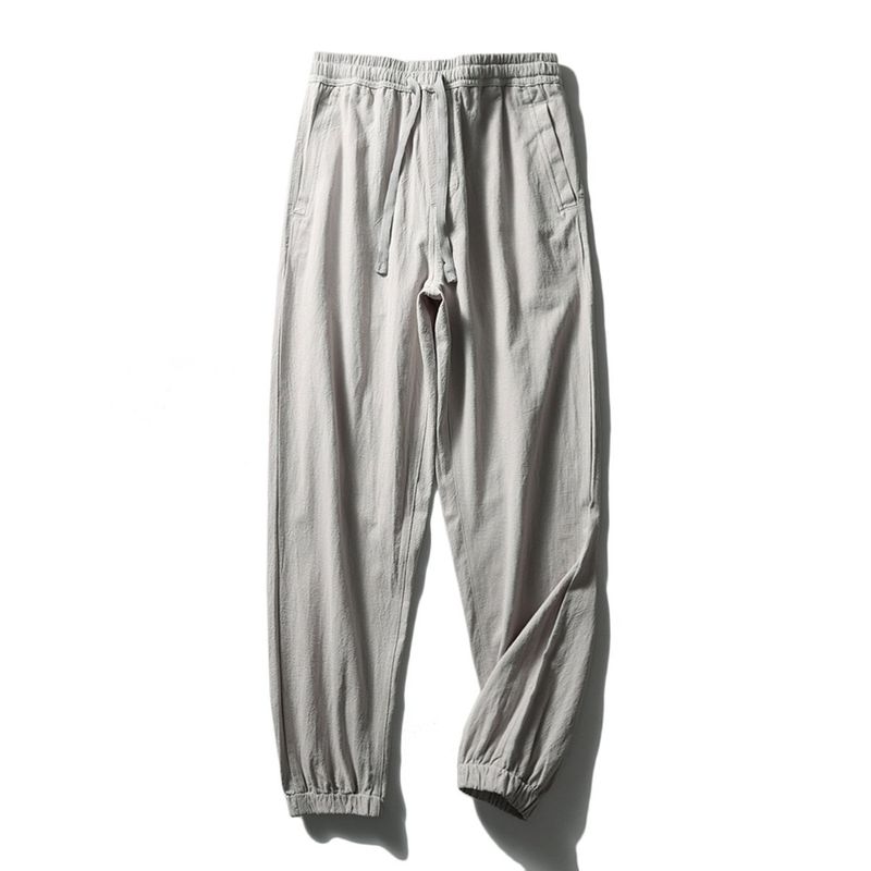 Linen Pants Men's Summer Straight-leg Thin Cotton Linen Pants Export Original Men's Clothing Pants Men Casual Pants New Men's Pants