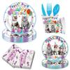 Cat Theme Party Set Children'S Birthday Party Paper Plate Paper Cup Paper Towel Party Decoration Supplies