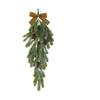 Upside Down Teardrop Christmas Tree Ornament with Bow, Red Berries, and Flocked PE Garland