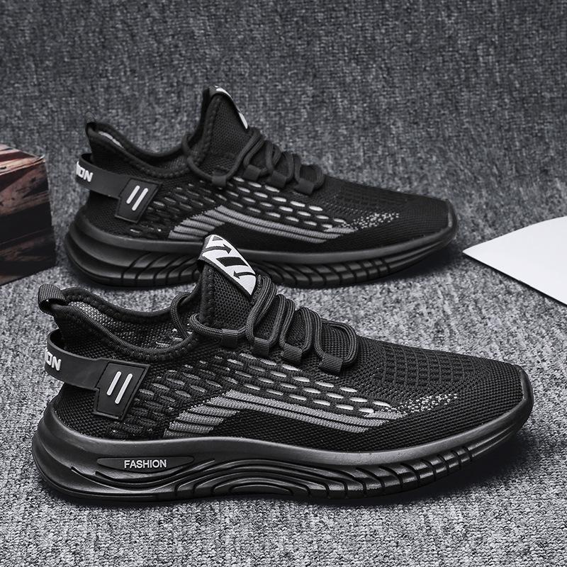 Mesh Fly-woven Breathable Casual Shoes Men, Fashionable, Lightweight and Comfortable Sports Shoes, Versatile Travel Shoes