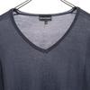 Emporio Armani One Point Embroidery Long Sleeve V Neck Sweater 46 Knit Men's Used