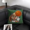 L-Lola Bunnyy Cartoon Cushion Cover Natural Linen Organic Fabric Double-Sided Printing Sofa Home Decor Gift Pillow Case