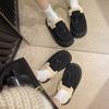 Damtjockbottnade pälstofflor Inomhus Utomhus Varma Höst Vinter Halvtofflor Snökängor Casual