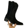 New large size retro embroidered western cowboy high boots women's long knight boots thick heel and thin
