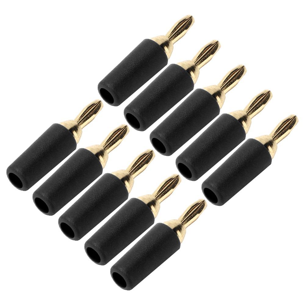 

10 PCS 2.5mm Banana Plug Assortment 30VAC/60VDC 10A Male Connector Accessory Set Audio System чорний