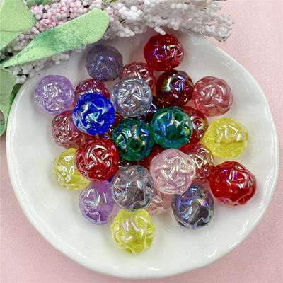 20 Stück 11,2 mm Gelee-farbene Acryl-Zuckerkugelperlen Runde Perlen zur Herstellung von Halsketten, Ohrringen, DIY-Perlenarbeiten, Schmuckzubehör