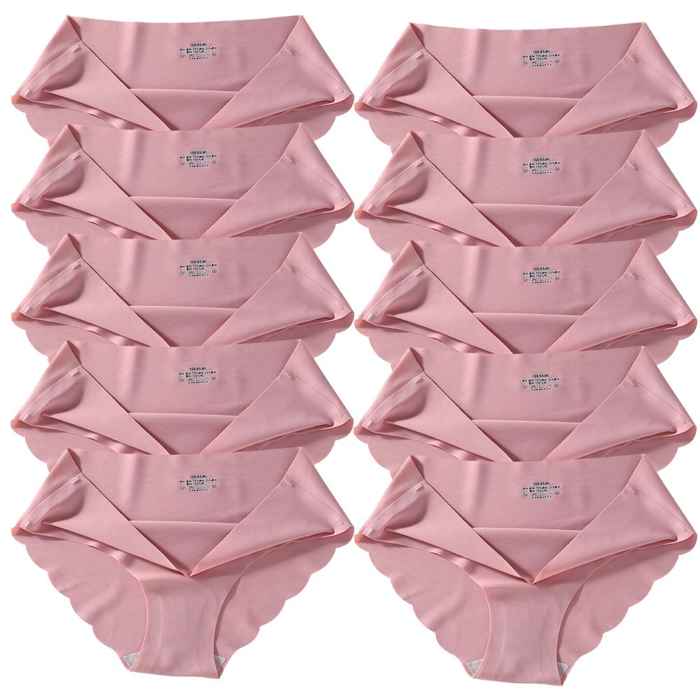 Seamless Silk Panties Women Underwear Sexy Female Underpants Briefs Woman Lingerie Underwear Ice Silk 10 Pcs/Set
