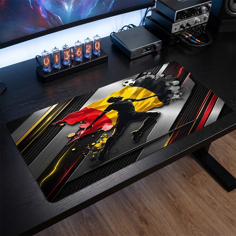 Belgium Football Crest Mouse Pad, Extended Non Slip Rubber Desk Mat for Gaming Office Laptop Fan Gift