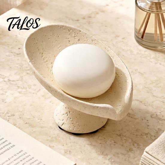 Soap Dish for Shower Lotus Leaf Holder, Self Draining Box, Tray Nordic Style Decorative Container, Home Bathroom Countertop Stone Holder