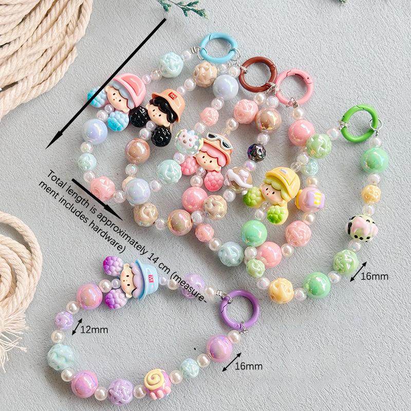Molinta Beads Mobile Phone Chain Charm Keychain Girl Woman Cell Phone Case  Pendant Key Strap Rope