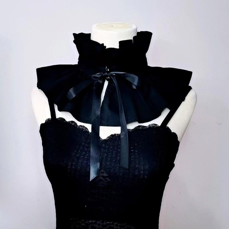 Ruffled Laple Shawl for Lady Girl Shawl Collar Elizabethan Collar