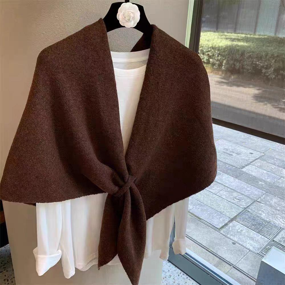 New Shawl for Women's Outerwear in Autumn and Winter Versatile Triangle Scarf  Neck Gaiter  Warm Scarf  Solid Color  Versatile Neck Scarf
