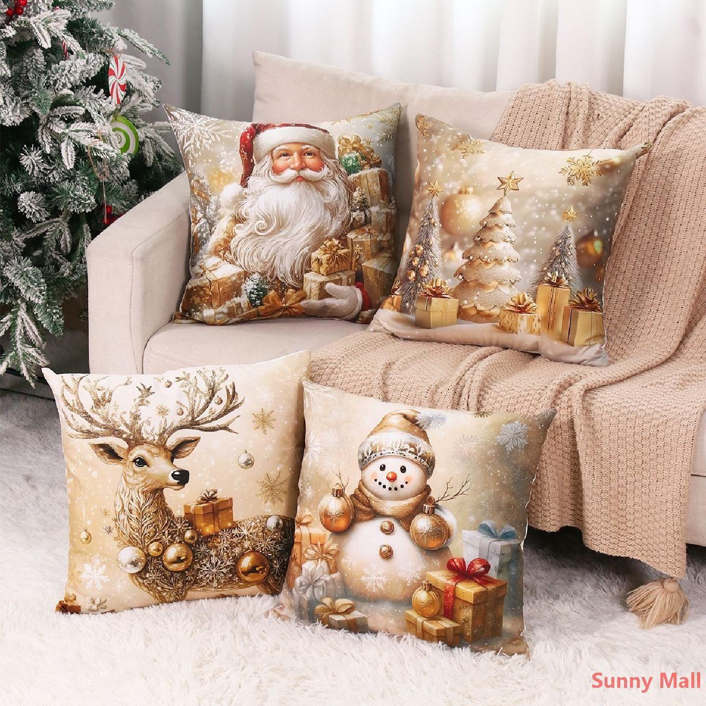 Рождественские американские декоративные наволочки наволочки подушки и наволочки для дивана и гостиной One Size белый 1380₽
