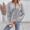 2025 Autumn/Winter Women's Casual Zipper Long Sleeve Sweatshirt with Stylish Neckline
