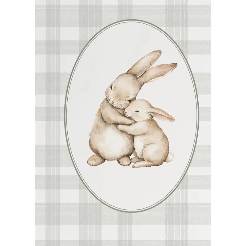 Vintage Style Easter Rabbit Posters Frameless Prints Canvas Painting Wall Art Pictures Home Room Antique Nursery Decoration