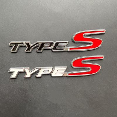 3D Metal Types Type S Logo Letters Car Trunk Badge Decal For Fit City Civic Accord Type S Emblem Sticker Accessories