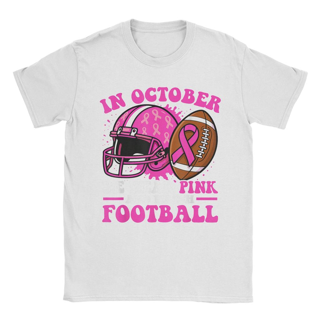 Breast Cancer Awarenes Women In October We Wear Pink T Shirt Men  Y2K Basic T-Shirts Summer O-Neck Tees Cheap Oversize Clothes