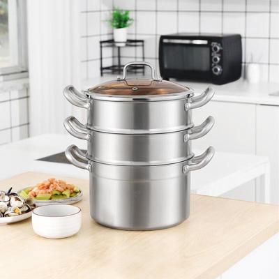 KOBACH 304 Stainless Steel 3-Layer Steamer Pot