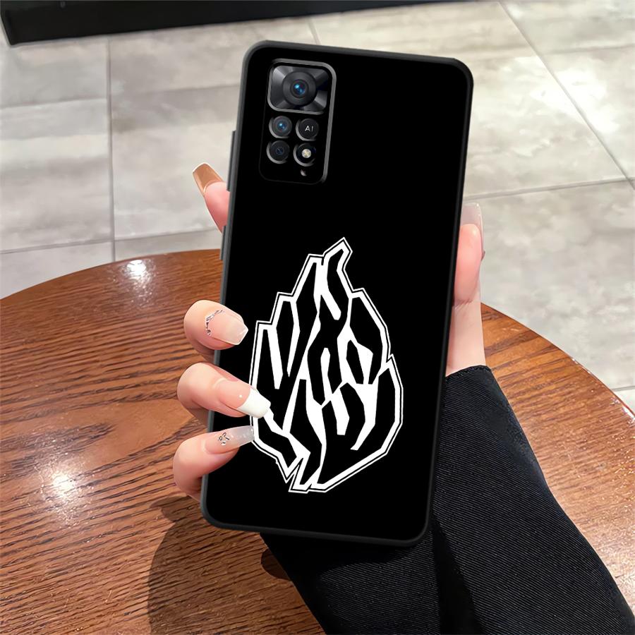 Black Soft Phone Cover Case for Xiaomi Redmi Note 10S 7 8 9 10 11 12 Pro 11s 13 14 Pro Plus 12s 9S Flame Pattern