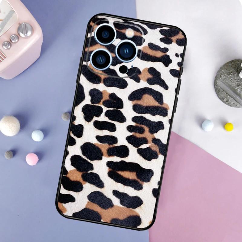 Applicable To Apple IPhone13 Mini Mobile Phone Case, Black and White Leopard Print Texture Mobile Phone Case, Painted and Anti-drop