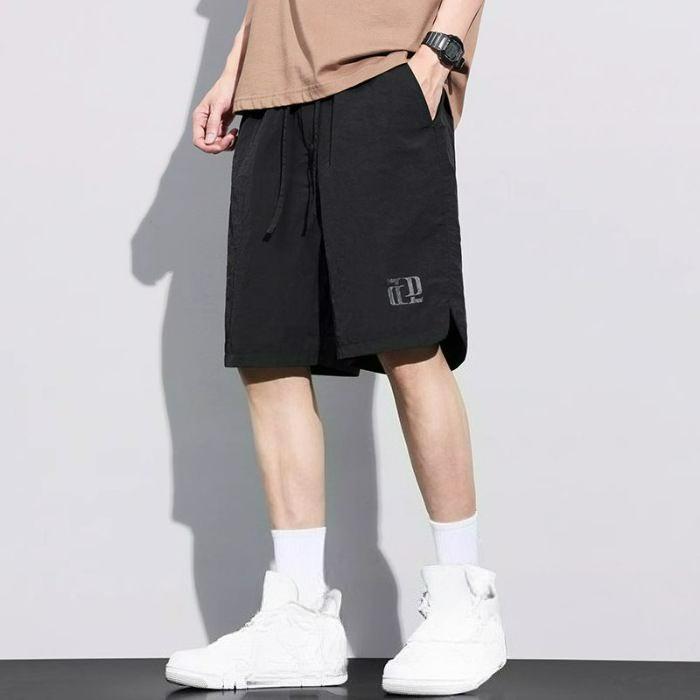 Summer Five-point Shorts Thin Men's Sports Pants Loose Fat Black Ice Silk Five-point Men's Pants Shorts