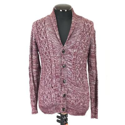 Men's Bigi 57% Linen Jacket Cardigan 2 M Wine Red(USED)