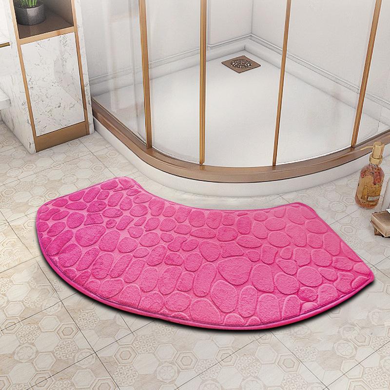 Curved Bathroom Mat Thickened Shower Room Absorbent Door Mat Toilet Bathroom Non-Slip Mat Dirt-Resistant Entrance Mat