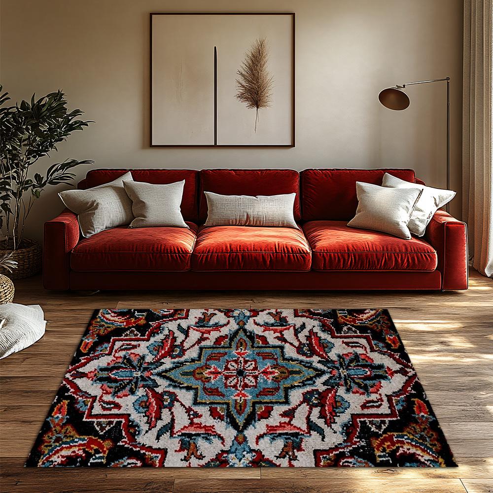 Vintage Persian Rug Pattern Doormat Indoor Outdoor Floor Mat Bohemian Area Rug Tribal Home Decor Throw Carpet Washable Non Slip