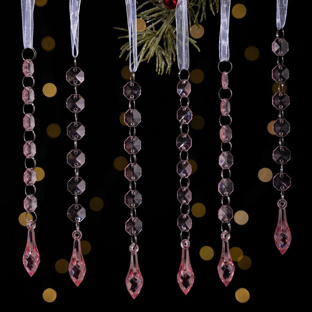 Christmas Acrylic Icicle Hanging Decorations Pendant With Snowflake Design For Festive Tree Decor