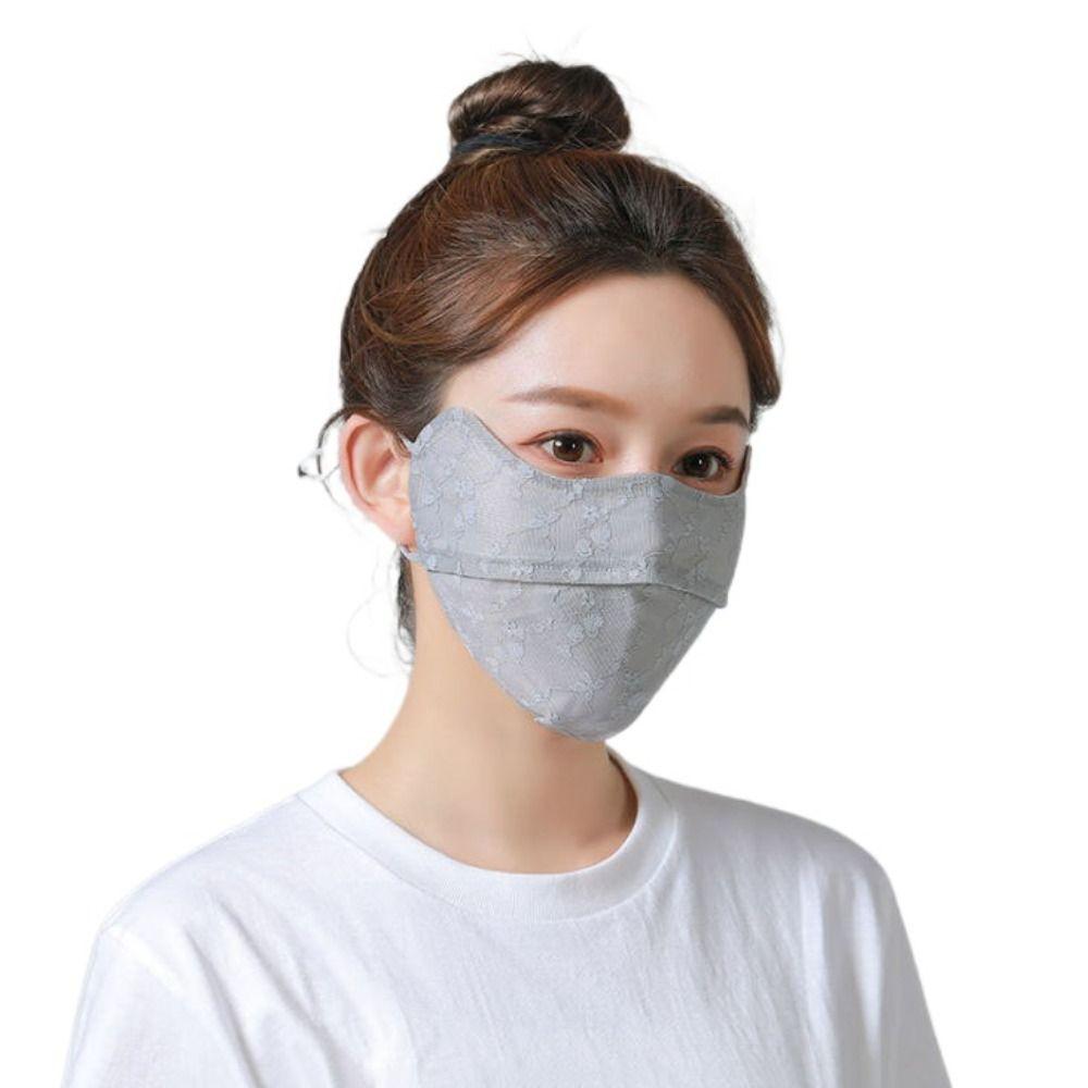 UV Protection Hanging Ear Type Eye Protection Face Scarf Face Cover Sunscreen Mask Ice Silk Mask