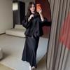  spring and autumn new European and American Amazon cross-border stand-up collar zipper jacket top fishtail skirt set