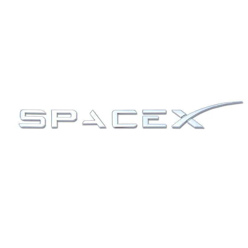 ABS Space X Rear Boot Trunk Emblem Badge Car Sticker Decals for SpaceX Car Styling Accessories