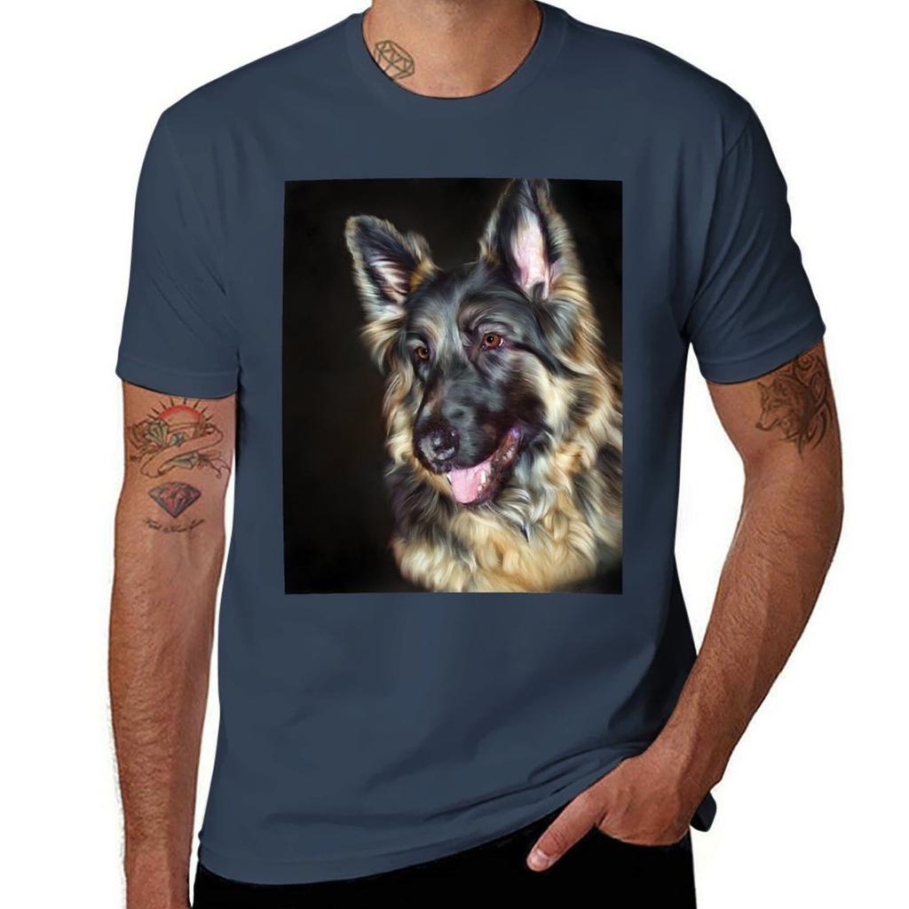 Gerunisex Shepherd Dog Tshirt Fashion Casual Short Sleeve Tshirt