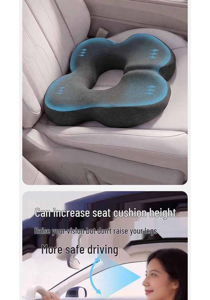Memory Foam Breathable Seat Cushion for Long Sitting - Relieves Pressure and Pain