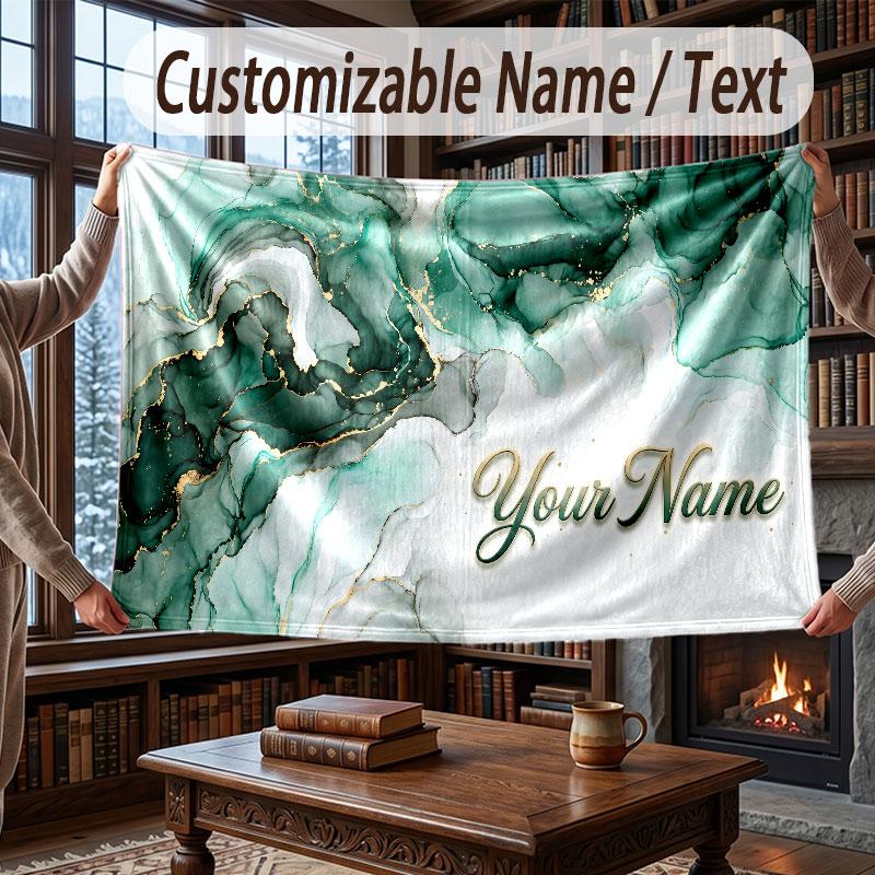 Coperta Ponderata a Tema Geometrico Astratto Coperta Personalizzata con Nome Testo Coperta Morbida Accogliente per Casa Divano Letto
