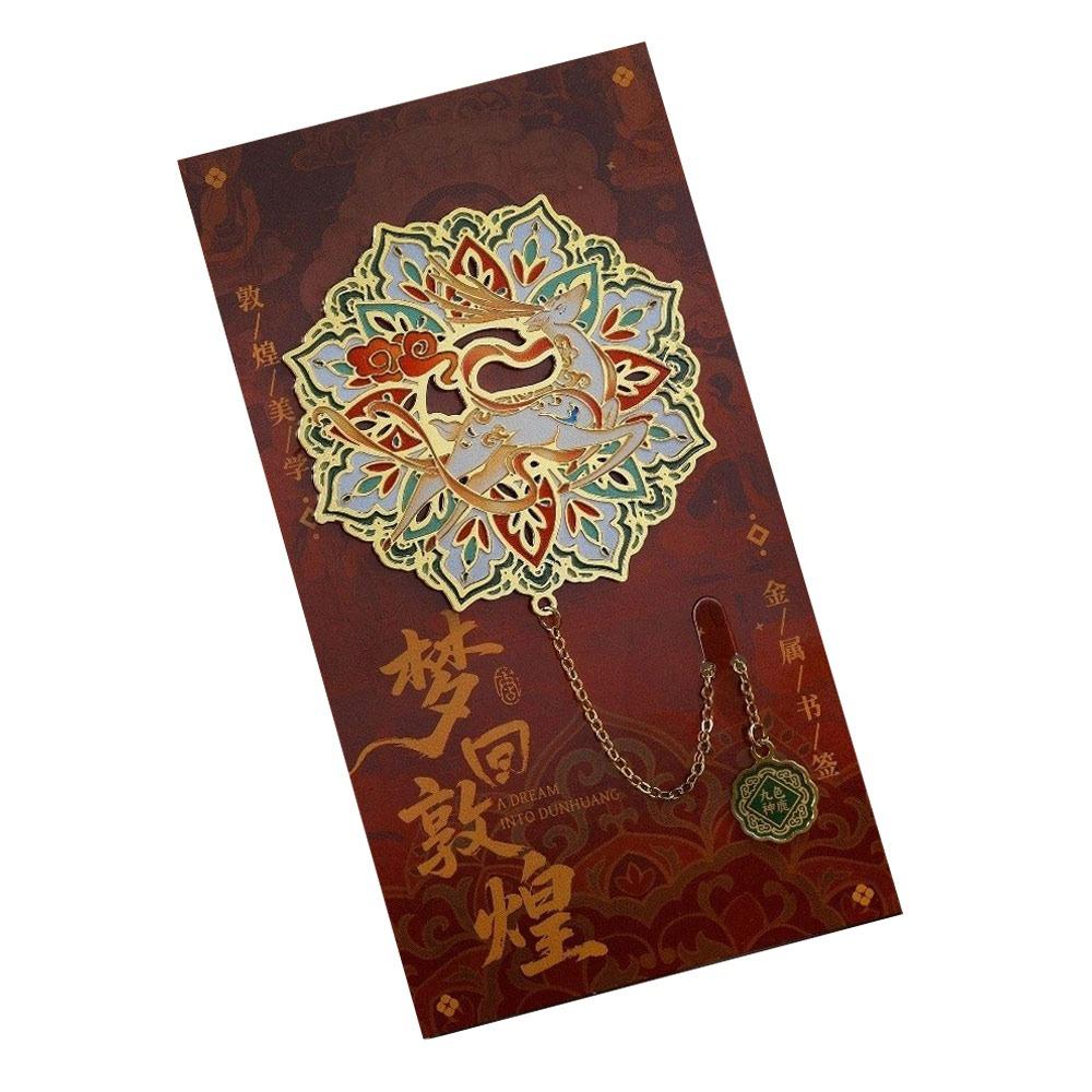 Colorful Butterfly Bookmark With Chain Metal Oil Painting Bookmarks Pendant Decorative Stationery Bronzing Bookmark