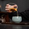 Ru Kiln Ice Crack Glaze Teacup, Handmade Ceramic Gongfu Tea Set, Personal Master Cup with Gift Box